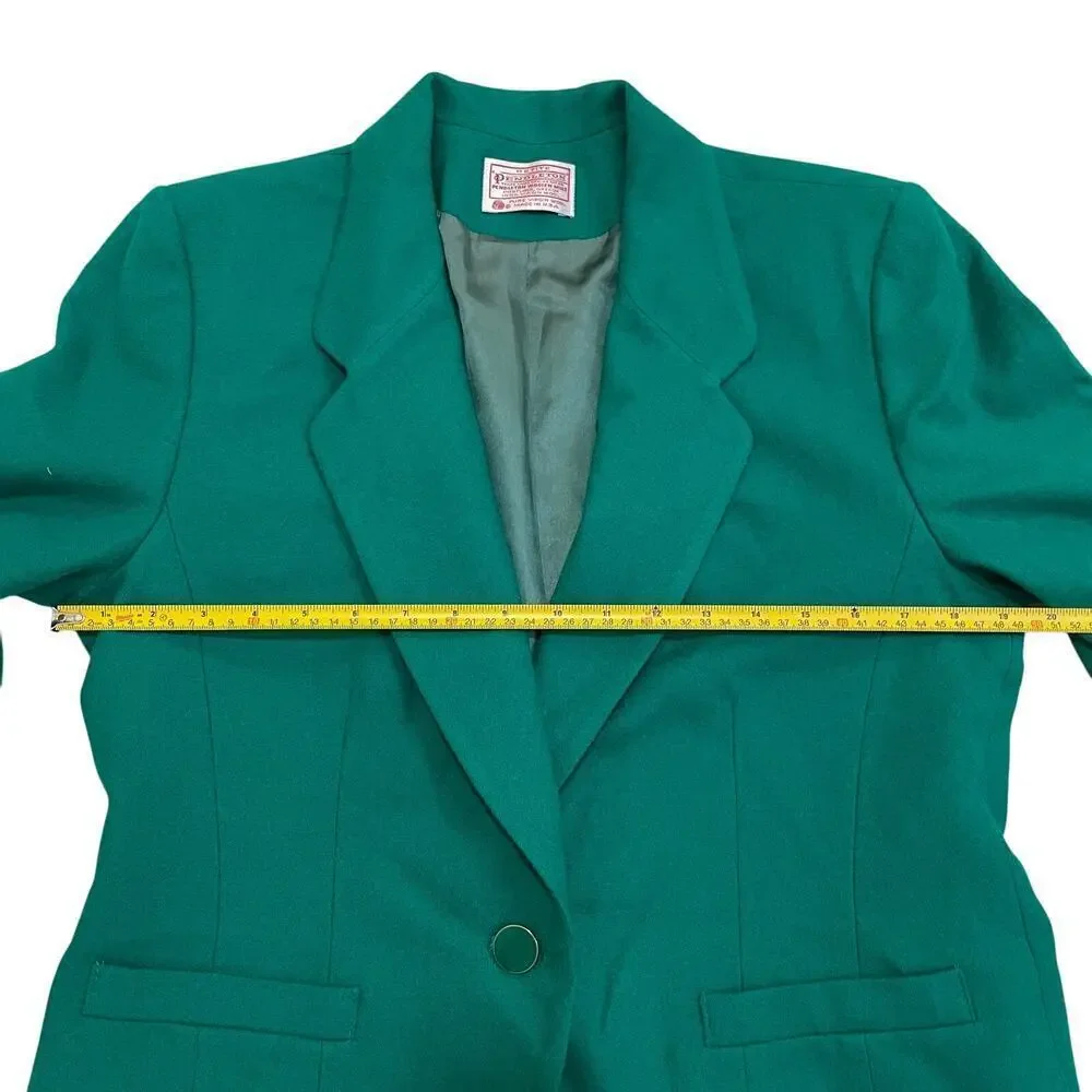 Vintage Pendleton Wool Blazer | Emerald Green, Made in USA, Collectible Rare